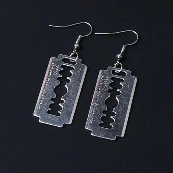 Straight Razor Hoop Earrings - Picture 1 of 2